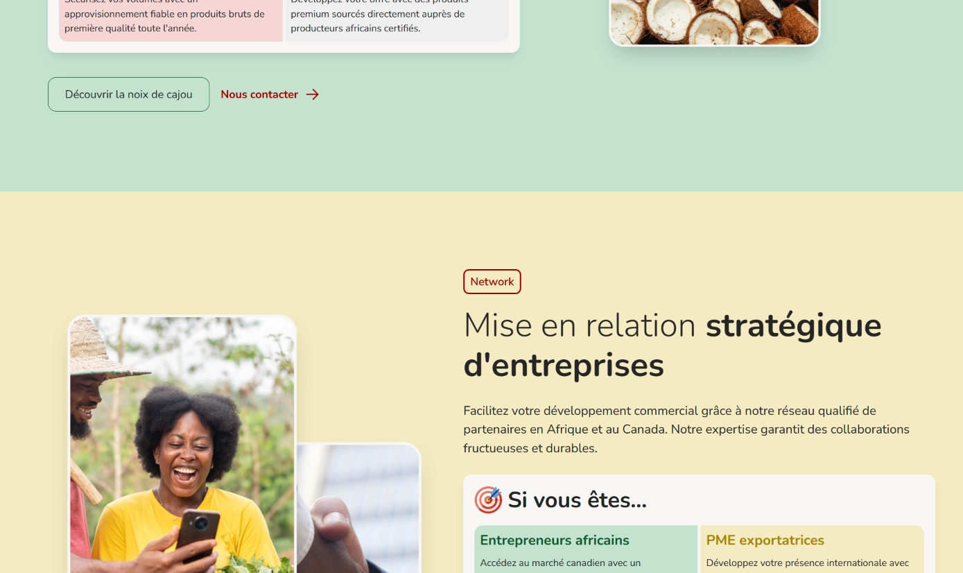Le site Bynaf — entreprise agroalimentaire bilingue